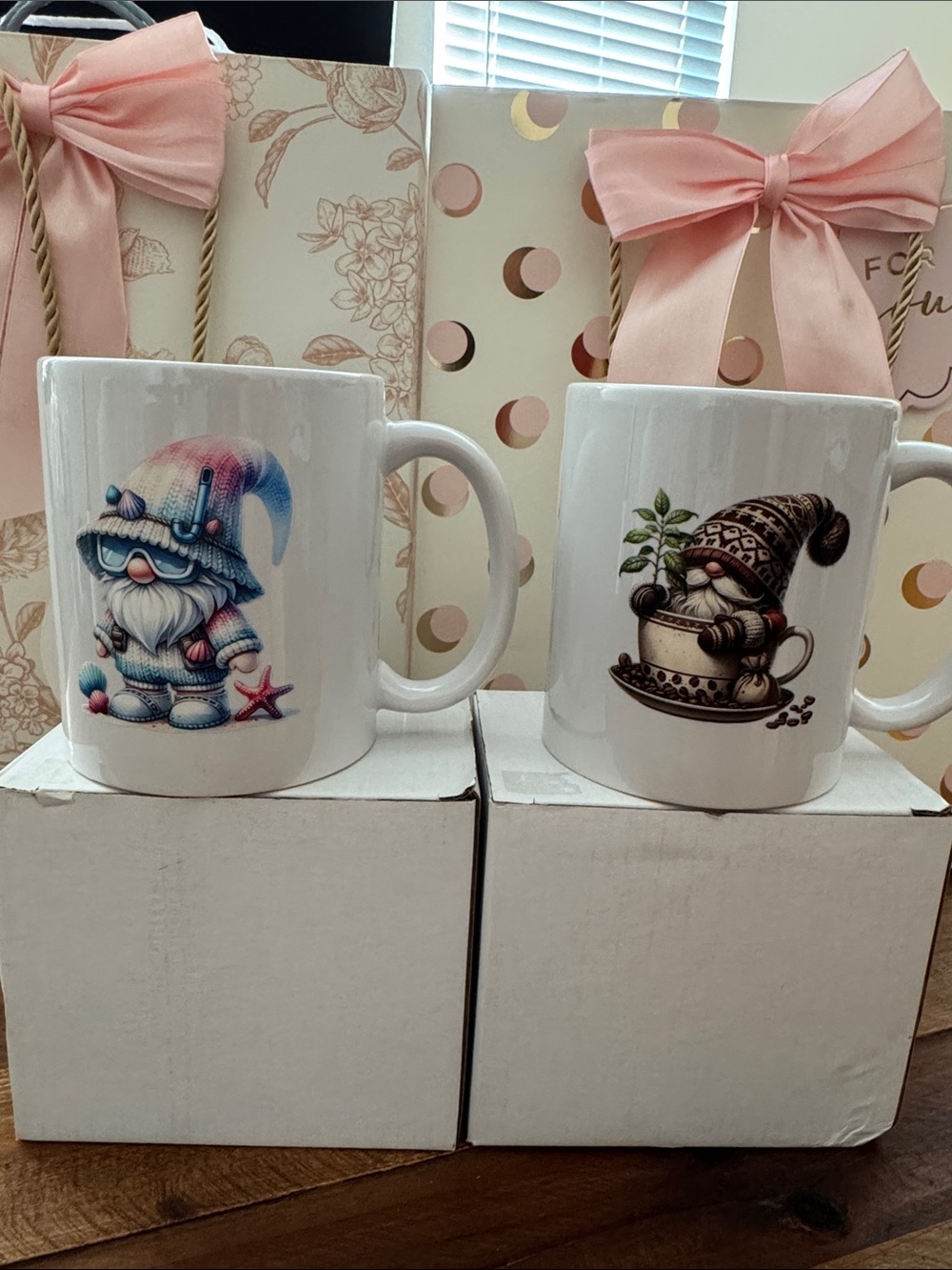 White Ceramic Gnome Mug - Cute Gnome 11oz Coffee Cups